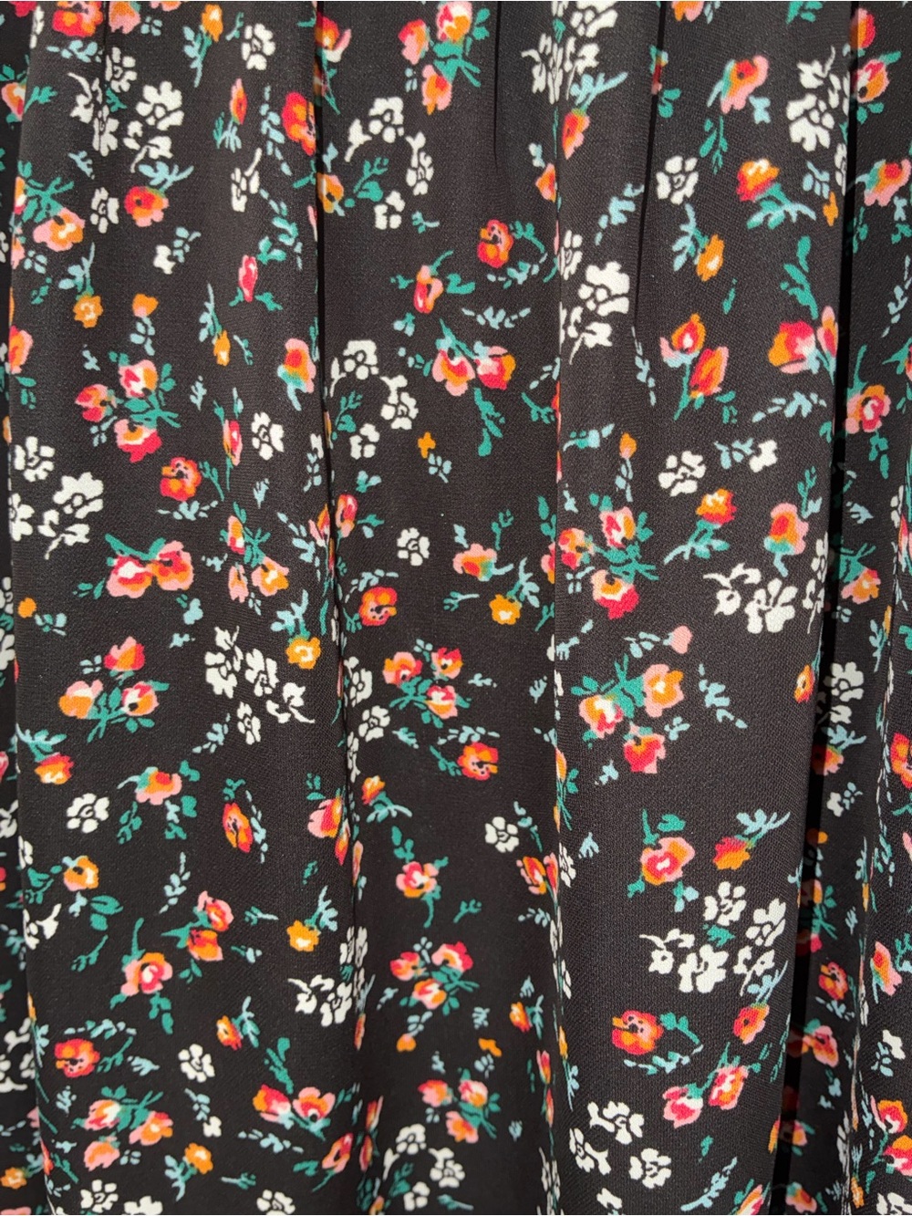 LC Lauren Conrad Black Short-Sleeve Floral Peasant Top - Picture 3 of 7